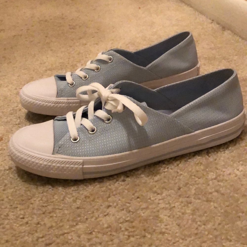 Women’s Converse baby blue slip-ons